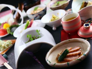 グレードアップ◆ 川魚塩焼＆＜鹿or鴨ロースト＞四季の彩りコース！特典付