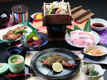 【山賊飯フルコースプラン◇部屋食対応】山の恵みと逸品揃いの豪快ごはんに舌鼓！Wi-Fi完備
