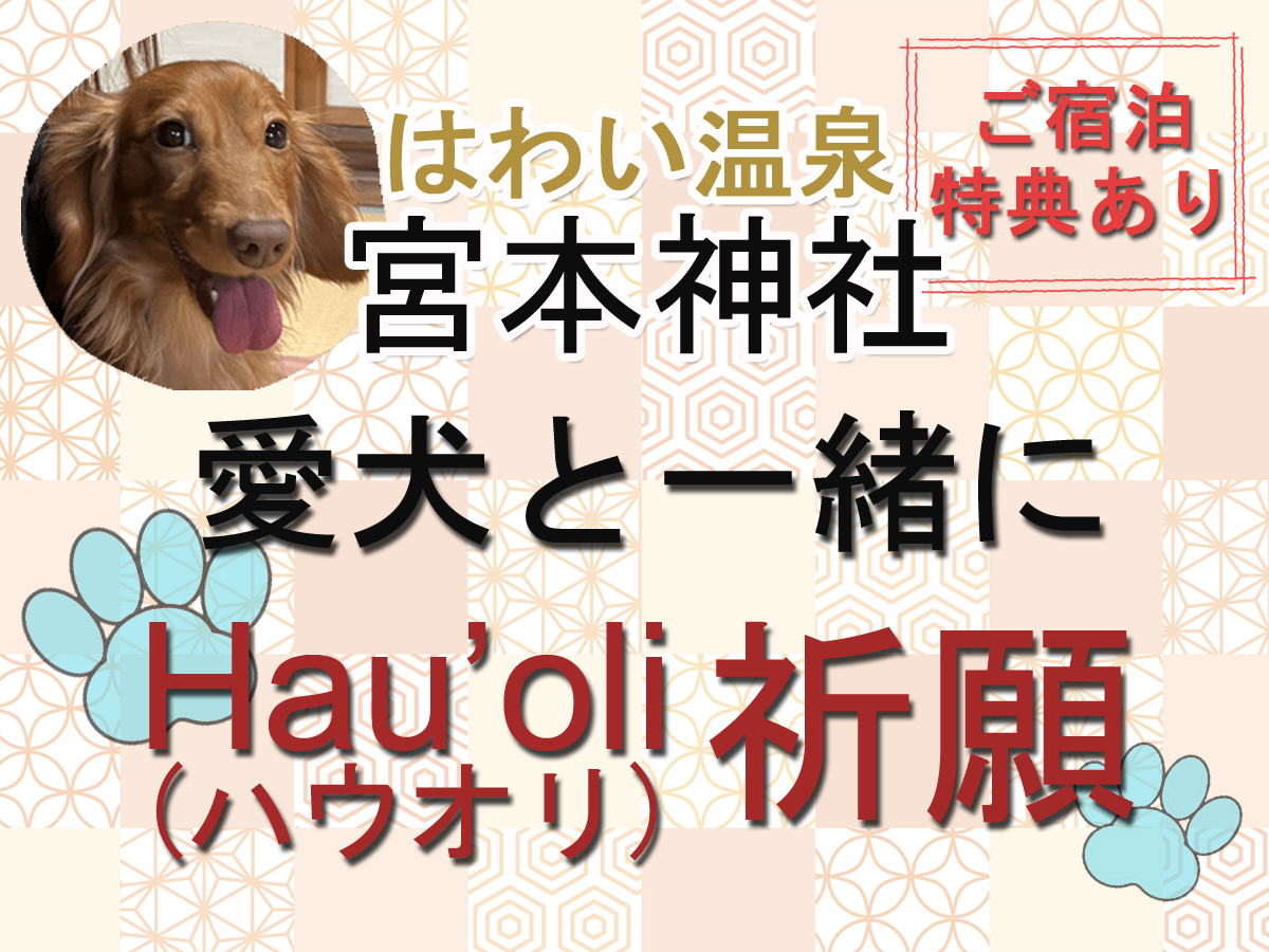 【愛犬と一緒に幸せを願う★ハウオリ祈願】≪特典付≫はわい温泉でごゆっくり♪☆ペット同伴OK☆