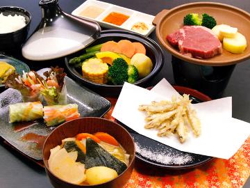 牛ステーキ付♪野菜たっぷりのほっこり料理[１泊２食付]