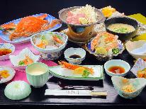 【三つ巴プラン】竹崎カニの姿煮付★蟹×牛ステーキ×車海老！美味いもん三昧で大満足♪【１泊２食】★公式最安値★