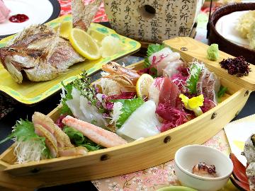 【海月-umituki】料理長の真心こめた海鮮会席◆三陸の新鮮魚介を舟盛りで味わう！