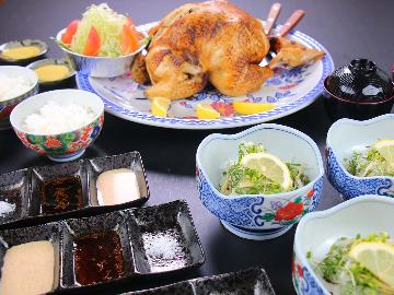 【選べるメイン★竹】「鶏の丸蒸し」or「地さかな」or「小さめの鶏の丸蒸し＆地さかな」★品数少なめ