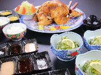 【選べるメイン★竹】「鶏の丸蒸し」or「地さかな」or「小さめの鶏の丸蒸し＆地さかな」★品数少なめ
