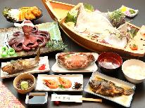 【デラックス】新鮮な海幸味わえる舟盛付きＤＸ海鮮料理を堪能♪