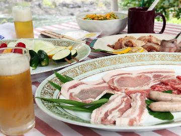≪手ぶらで楽ちんＢＢＱ！グレードアップコース≫牛肉付きの豪華BBQを楽しもう♪【夜は選べる軽食付】