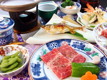 【福島牛の陶板焼き】“薬師の湯”と和庭園を満喫するプレミアムステイ