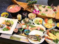 【特選】豪華食材《伊勢海老＆鮑＆和牛》に鯛の舟盛り付き－特選プラン―