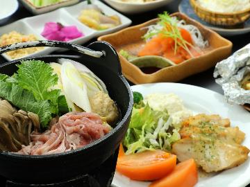 【スタンダード】女将特製 上州麦豚のピリ辛味噌鍋＆片品産 舞茸。手作り料理に満足♪[1泊2食付]
