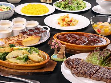 【グレードアップ夕食】”和牛サーロインステーキ250g”と食べ放題の洋食ディナーを楽しむ