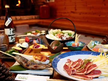 《グレードUP！囲炉裏会席》美咲町産の京鴨をふんだんに使った会席！囲炉裏を囲んであったまろう♪