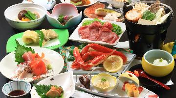 【贅沢】一度は食べたい！＜本ズワイガニ足＆季節の焼き魚＆黒毛和牛＞特選グルメプラン【1泊2食】