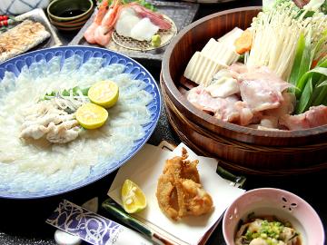 【若狭ふぐスタンダード】てっさ、てっちり、から揚げ！！そして〆の雑炊・・・フグの魅力をしっかりと